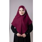 Bordo Pratik Hazır Geçmeli Tesettür Eşarp Pamuk Caz Kumaş Tek Katlı Çapraz Hijab 2305_16