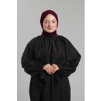 Bordo Pratik Hazır Geçmeli Tesettür Eşarp Sandy Arkadan Çıtçıtlı Piliseli Hijab 2406_16