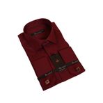 Bordo Rahat Kesim Micro Kumaş Kol Düğmeli Regular Fit Erkek Gömlek - 190-13