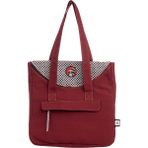 Bordo Rakun Desenli Canvas Kumaş Omuz Çantası - Karışık
