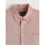Bordo Regular Fit Armürlü Erkek Gömlek