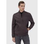 Bordo Regular Fit Dik Yaka Casual Deri Deri Mont