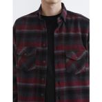 Bordo Regular Fit Ekose Desenli Erkek Oduncu Gömlek