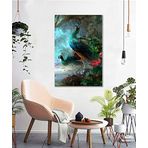Bordo Sanat 35 x 50 cm Dekoratif Tavus Kuşu Duvar Kanvas Tablo