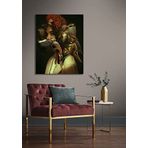 BORDO SANAT 50x60cm Kadın ve Kuşlar Dekoratif Duvar Kanvas Tablo