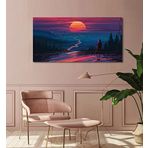 Bordo Sanat BRD-SNT-M-0385 80x40 cm Günbatımı Dekoratif Duvar Kanvas Tablo