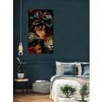 Bordo Sanat BRD-SNT-M-0585 50x90 cm Kadın ve Leoparlar Dekoratif Duvar Kanvas Tablo