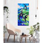 Bordo Sanat BRD-SNT-M-0859 80x160 cm Soyut Dekoratif Duvar Kanvas Tablo