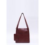 Bordo SHK123 Suni Deri, Çıtçıtlı, Iki Bölmeli, Cüzdanlı, Makyaj Çantalı, Askılı, El, Kol ve Omuz Çantası