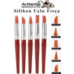 Bordo Silikon Uçlu Fırça Modelaj 5 Li 1 Paket Kauçuk Polimer Kil Çömlek Seramik Şekillendirici Kalem Rötuş Kalem Set