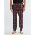 Bordo Standart Kalıp Ekose Erkek Pijama Altı