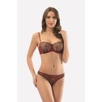 Bordo Straplez Sütyen String Takım