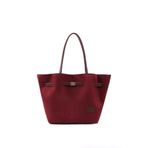 Bordo Süet Shk159 Suni Deri, Astarlı, Çıtçıtlı, Kilit Detaylı El, Kol ve Omuz Çantası Bordo Süet