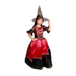 Bordo Tarlatanlı Cadı Kostümü + Cadı Şapkası - Cadılar Bayramı Kostümü - Halloween Kostüm