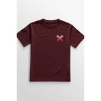 Bordo Tişört Eldiven Blue Flag CM Punk Mavi Bayrak Fitness Spor Minimal Ön Unisex T-shirt Bordo