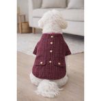 Bordo Tüvit Küçük Irk Köpek Ceketi (XL)