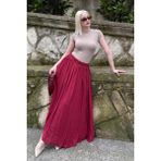Bordo Vual Kumaş Basic Kadın Uzun Boy Kadın Etek MG2366