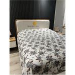Boreas Home Gri Gül Kapitone Yatak Örtüsü Çift Kişilik - Antrasit - 220 x 200 cm