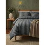 Boreas Home Lines Premium Çarşafı Lastikli Çift Kişilik Nevresim Takımı - Antrasit - 200 x 220 cm