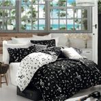 Boreas Home Nota Siyah Beyaz Pamuklu Nevresim Takımı Tek Kişilik - 160 x 220 cm