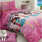 Boreas Home Parisgirl Pamuklu Ranforce Nevresim Takımı Tek Kişilik - Koyu Pembe - 160 x 220 cm