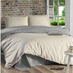 Boreas Home Premium Krem Gri Pamuklu Nevresim Takımı Tek Kişilik