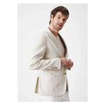 Boris Becker Papas Bej Renk Ketenli Blazer Ceket