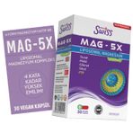 BorkSwiss MAG-5X Lipozomal Magnezyum Kompleks – 4 Form Bir Arada (Taurat, Malat, Glisinat, Sitrat) + Aktif B6 (P5P) – Kas, Sinir ve Uyku Desteği – 30 Vegan Kapsül
