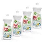 Borline Bor Katkılı Limonlu 4x650 ml Çoklu Paket Sıvı Bulaşık Deterjanı