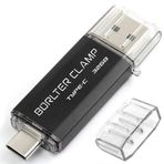 BORLTER CLAMP 32 GB USB Type-C Flash Sürücü 3.0 Dual Drive, USB C Bellek Çubuğu OTG Parmak Sürücüleri Android Akıllı Telefonlar Samsung Galaxy S10/S9/S8/Note 9, LG, Google Pixel, PC (Siyah)