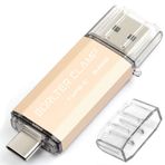 BORLTER CLAMP 64 GB USB Type-C Flash Sürücü 3.0 Dual Drive, USB C Bellek Çubuğu OTG Parmak Sürücüleri Android Akıllı Telefonlar için Samsung Galaxy S10/S9/S8/Note 9, LG, Google Pixel, PC (Altın)
