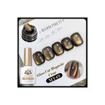 Born Pretty Black Water Light Cat Magnetic Gel/Bronz Gold Yansımalı Kedi Gözü Kalıcı Oje-10ml