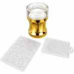 Born Pretty Tırnak Damgalama Silikonu Plastik Damga Plakası ve Sıyırma Aparatı - Gold