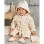 Bornoz Set...5 Li Ayı Desen Bej