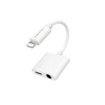 Borofone BV12 Lightning to 3.5mm Kulaklık ve Şarj Çoklayıcı Adaptör Çevirici (2 in 1) - Beyaz