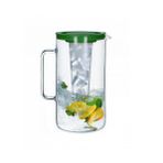 Borosilikat Cam Sürahi, 2,5 L, Buz Hazneli, Yeşil Kapaklı
