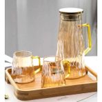 Borosilikat Cam Sürahi Takım 2 Bardaklı Elio Gold 1800 ml - Amber - 1,8 lt