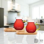 Borosilikat Çay Bardağı 4 Parça — 220 cc (2 Kulplu Bardağı + 2 Bambu Altlık) - Şeffaf