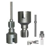 Boru Diş Kesme Aleti, Entegre İç, Elektrikli Matkap Uyumlu PVC Boru Vidalama Kiti, Diş Kesme ve Açılı Cıvata Onarım Aracı, Bahçe Hortumu Diş Kalıpları (1/2"+3/4") (1/2")