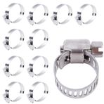Boru kelepçeleri, LUXERAD genişlik 8 mm adet hortum kelepçesi, ayarlanabilir aralık 13-19 mm, Alman tarzı kelepçe, 4 adet hortum kelepçesi, 304 paslanmaz çelik bant, hortum borusu için