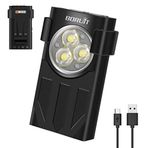 BORUIT V7 mini LED el feneri, 1100 lümen, 10 mod, alüminyum alaşım el feneri, anahtarlıklı, IPX5 su geçirmez, manyetik el feneri, ev, dış mekan için