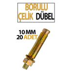 Borulu Çelik Dübel 10 Mm 20 Adet