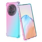 BORYA Honor Magic6 Pro (Honor Magic 6 Pro) için silikon kılıf, şeffaf, yumuşak, ipeksi, ultra ince, TPU darbeye dayanıklı, çizilmeye karşı dayanıklı, zarif renkli, gradyan koruyucu kılıf, pembe/yeşil