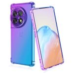 BORYA OnePlus 12R/OnePlus Ace 3 için silikon kılıf, şeffaf, yumuşak, ipeksi, ultra ince, termoplastik poliüretan, darbeye dayanıklı, çizilmeye karşı dayanıklı, zarif renkli, gradyan koruyucu kılıf,