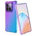 BORYA Xiaomi 14 Pro 5G için silikon kılıf, şeffaf, yumuşak, ipeksi, ultra ince, termoplastik poliüretan, darbeye dayanıklı, çizilmeye karşı dayanıklı, zarif renkli, gradyan koruyucu kılıf, lila/mavi