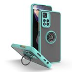 BORYA Xiaomi Redmi Note 11 Pro+ Plus 5G için kılıf, yüksek kaliteli mat yumuşak silikon TPU + PC tampon cep telefonu kılıfı ultra ince darbeye dayanıklı kılıf halka stant koruyucu kılıf, gök mavisi