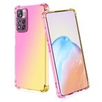 BORYA Xiaomi Redmi Note 11 Pro+ Plus 5G için silikon kılıf, şeffaf, yumuşak, ipeksi, ultra ince, TPU darbeye dayanıklı, çizilmeye karşı dayanıklı, zarif renkli, gradyan koruyucu kılıf, pembe/altın
