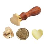 Boş Mum Mühür Pirinç Damga Başlığı Kalp Şekilli 25x22mm