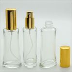 BOŞ PARFÜM ŞİŞESİ 50 ML (2 ADET) EYFEL SARI METAL VALF VE KAPAK ŞİŞE
