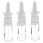 Boş şeffaf cam burun spreyi şişesi, 10 ml, parmak püskürtücü, Kosmetex cam burun püskürtücü, buharlaştırıcı, burun püskürtme şişesi, 3 x 10 ml şeffaf cam